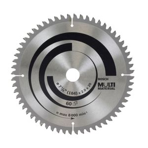 Hoja sierra circular multimaterial Bosch ø184-20mm 60 dientes