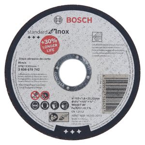 25 Discos de Corte Bosch Standard for Inox 115x1,6mm