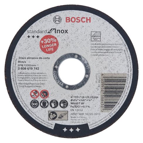 25 Discos de Corte Bosch Standard for Inox 115x1,6mm