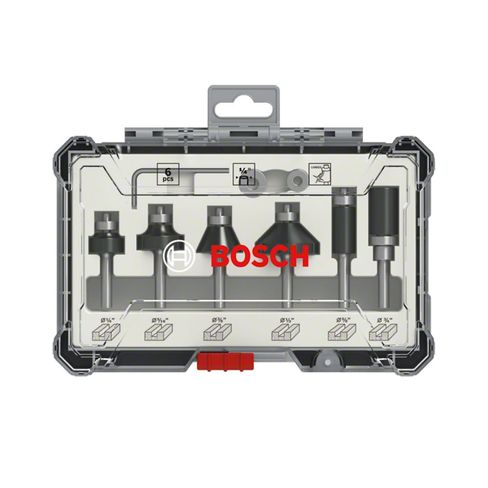 Juego de fresas mixto Bosch Standard vástago de 1/4" 6pzs