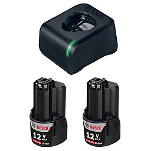 Cargador de batería GAL12V-20 y 2 Baterías Bosch 12V 2,0Ah