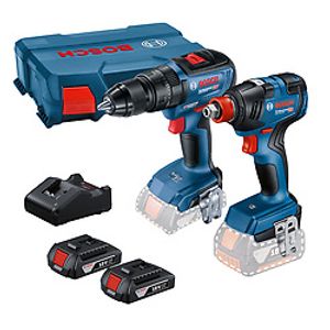 Combo Taladro percutor GSB 18V-50+Llave impacto GDX 18V-20 Bosch 2 bat y maletín