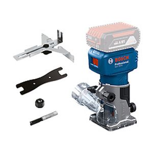 Fresadora inalámbrica Bosch GLF 18V-8, 1 fresa y 2 pinzas